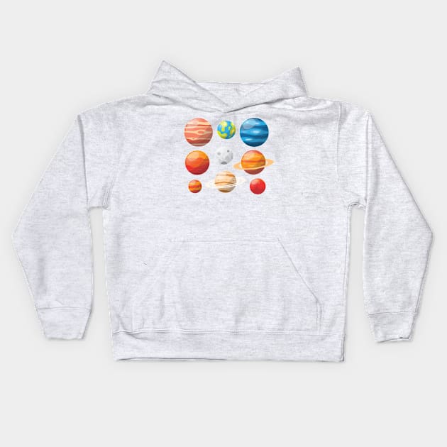 Planets Kids Hoodie by Mako Design 